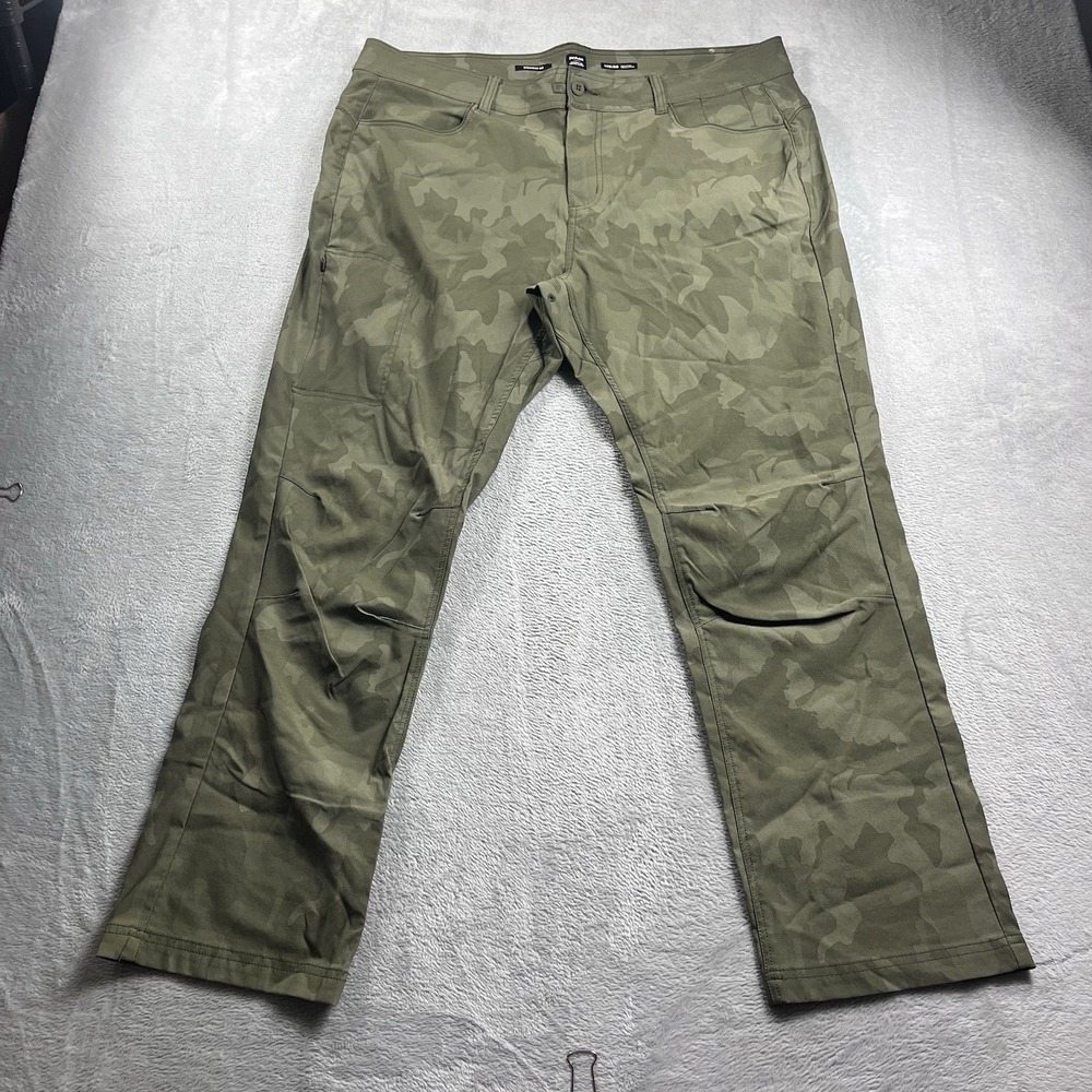 Prana Halle II Hiking Pants 18W Green Camo Straight Stretch Convertible Roll Up
